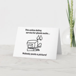 Funny Online Dating Ghost Halloween Kaart