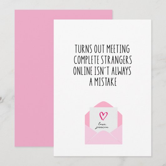 Funny Online Dating Valentine’s Day Card Feestdagenkaart (Voorkant / Achterkant)