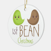 Funny onze eerste kerstnieuwjaarsdag keramisch ornament (Links)