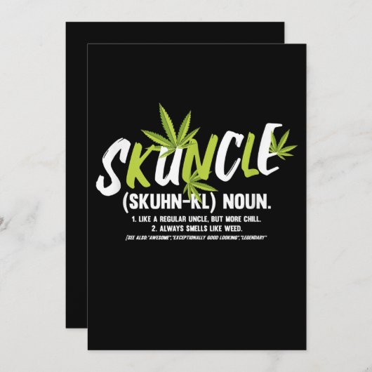 Funny oom Weed Smoker Skuncle Oom Lover Gift Kaart (Voorkant / Achterkant)