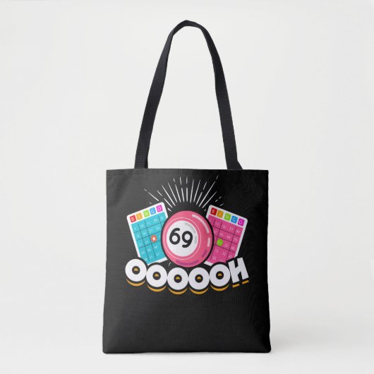 Funny Oooooh 69 Queen Bingo Fan LGBT Tote Bag (Voorkant)