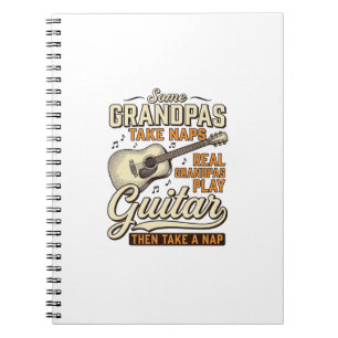 Funny Opa Gitaar Vintage Gravure Shirt Ontwerp Notitieboek