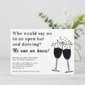 Funny Open Bar dansend Casual weddenschap Kaart (Staand voorkant)
