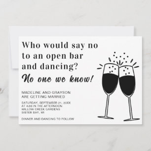Funny Open Bar dansend Casual weddenschap Kaart