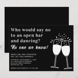 Funny Open Bar dansend Casual weddenschap Kaart