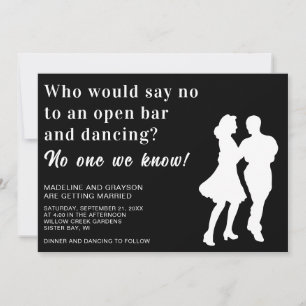 Funny Open Bar dansend Casual weddenschap Kaart