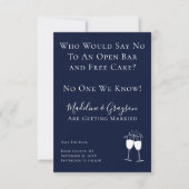 Funny Open Bar Free Cake Wedding Save the Date (Voorkant)