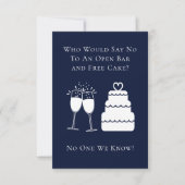 Funny Open Bar Free Cake Wedding Save the Date (Voorkant)