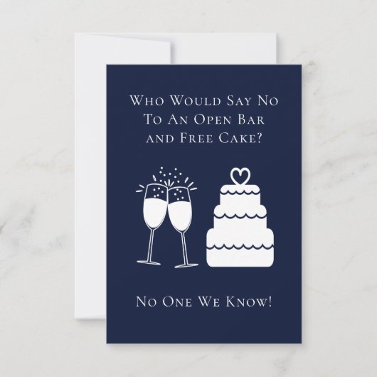 Funny Open Bar Free Cake Wedding Save the Date (Voorkant)