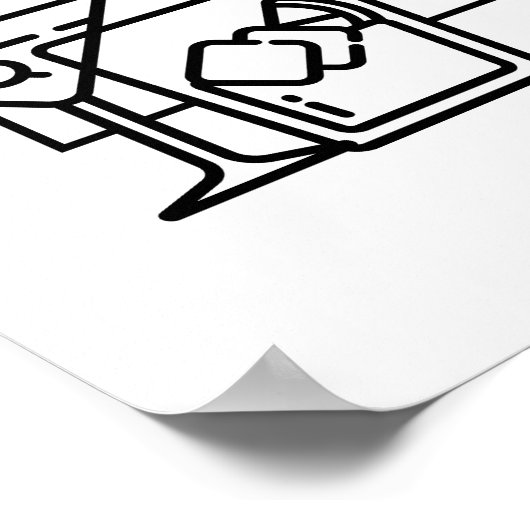 Funny Open Bar Wedding Sign Poster (Hoek)