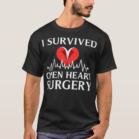 Funny Open Heart Chirgery Gift Mannen Cool Survivi T-shirt (Voorkant)
