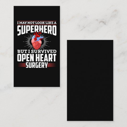 Funny Open Heart Surgery Recovery Visitekaartje (Voorkant / Achterkant)