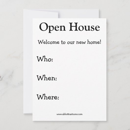 Funny Open House/New Home Uitnodigingen (Achterkant)