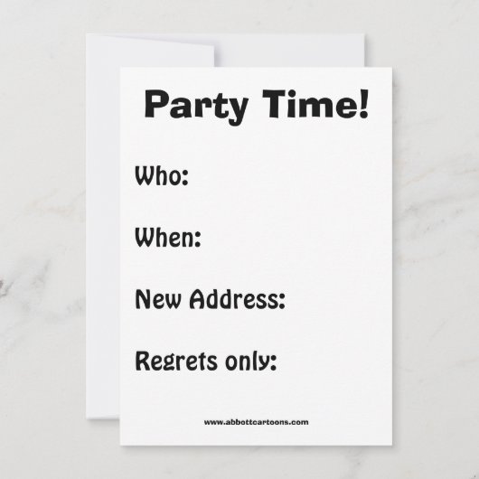 Funny Open House Party-uitnodigingen Kaart (Achterkant)