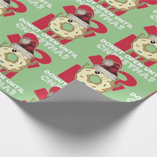 Funny Open niet tot Kerstmis Donut Cadeaupapier (Hoek)