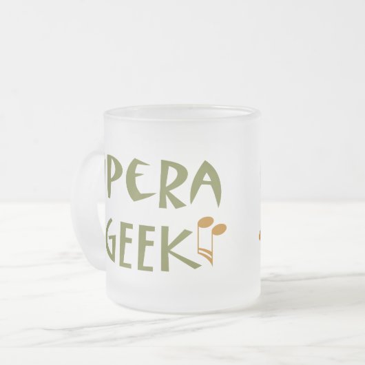 Funny Opera Geek Matglas Koffiemok (Voorkant links)
