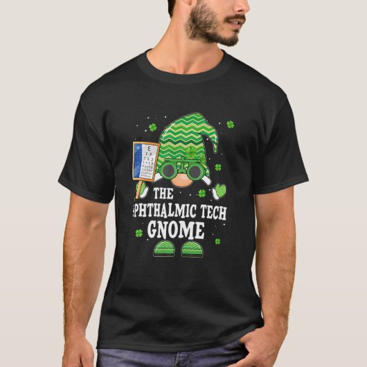 Funny Ophthalmic Gnome Optometrist St Patrick T-shirt (Voorkant)