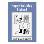 Funny Optician Giving an Eye-test Cartoon (Voorkant)