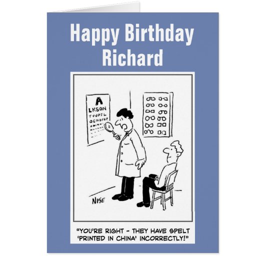 Funny Optician Giving an Eye-test Cartoon (Voorkant)