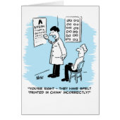 Funny Optician Gving an Eye Test to Patient (Voorkant)