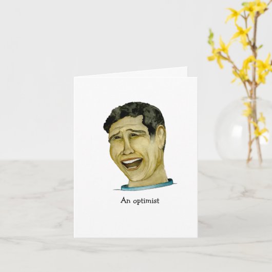 Funny Optimistic Guy Kaart (Gele Bloem)