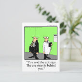 Funny Optometrist Cartoon Briefkaart (Staand voorkant)
