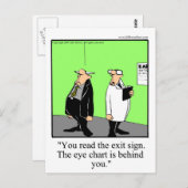 Funny Optometrist Cartoon Briefkaart (Voorkant / Achterkant)