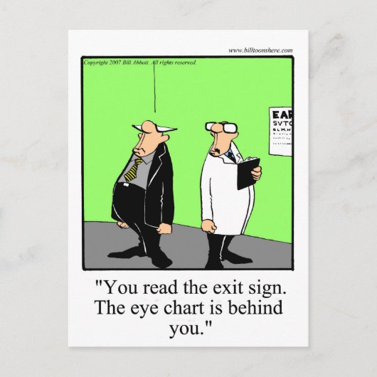 Funny Optometrist Cartoon Briefkaart (Voorkant)