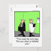 Funny Optometrist Cartoon Briefkaart (Voorkant / Achterkant)