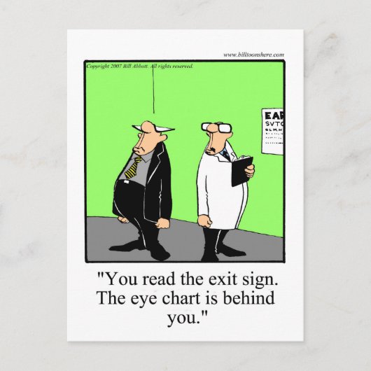 Funny Optometrist Cartoon Briefkaart (Voorkant)