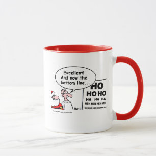Funny Optometrist Cartoon Santa Claus Eye Test Mok