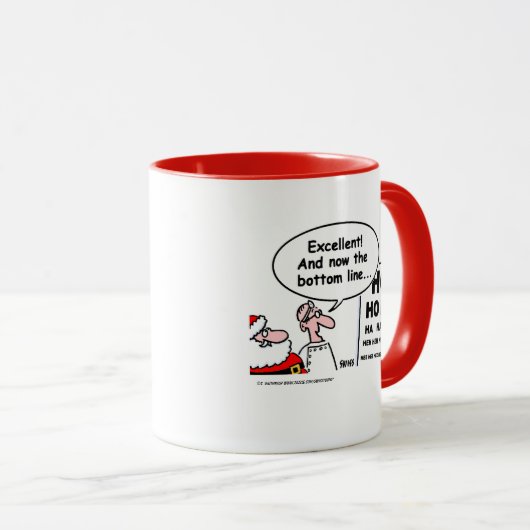 Funny Optometrist Cartoon Santa Claus Eye Test Mok (Voorkant rechts)