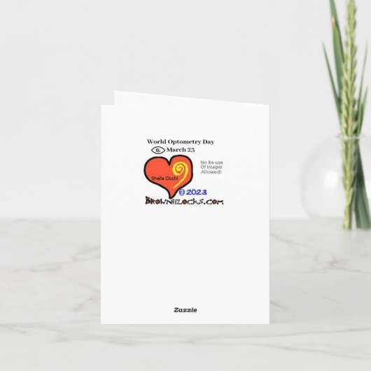 Funny Optometrist en Potatoe Wenskaart Kaart (Achterkant)