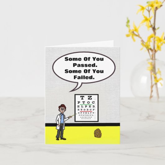Funny Optometrist en Potatoe Wenskaart Kaart (Gele Bloem)