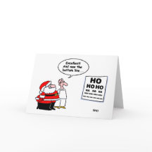 Funny Optometrist en Santa Cartoon kerstkaart