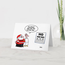 Funny Optometrist en Santa Cartoon kerstkaart Feestdagen Kaart