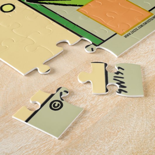 Funny Optometrist Kantoor Cartoon Jigzaag Puzzle Legpuzzel (Zijkant)