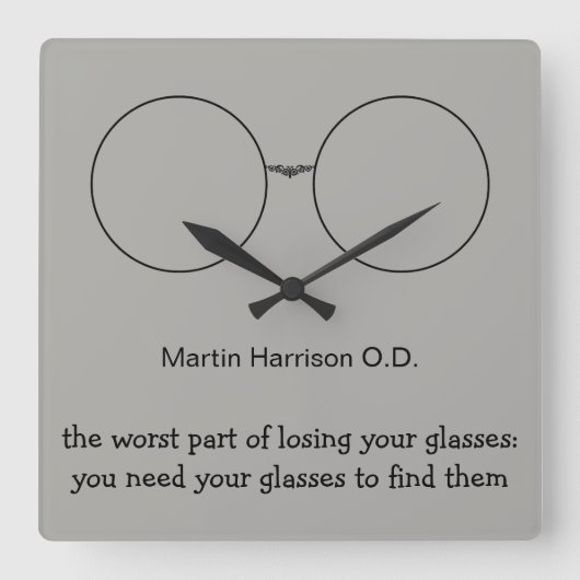 Funny Optometrist Kantoor Wall klokken (Voorkant)