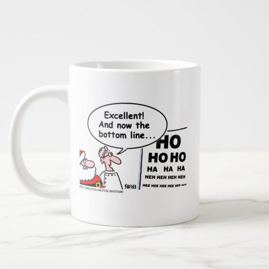 Funny Optometrist kerstCartoon Art Grote Koffiekop (Links)