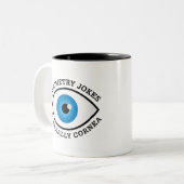 Funny Optometry Cornea Jokes Tweekleurige Koffiemok (Voorkant links)