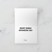 Funny Optometry Day Wenskaart met ooggrafiek Kaart (Binnen)