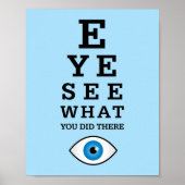 Funny Optometry Pun Eye Zie Poster (Voorkant)