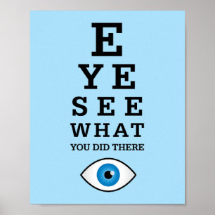Funny Optometry Pun Eye Zie Poster