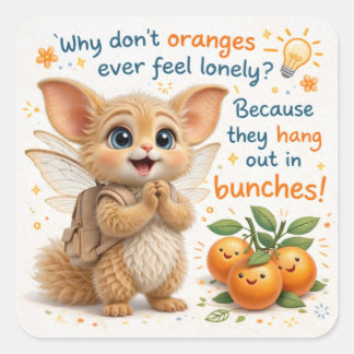 Funny Orange Dad Joke Vierkante Sticker