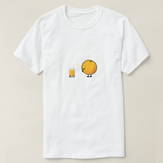 Funny Orange Juice Cartoon T-shirt (Design voorkant)