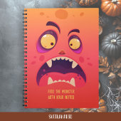 Funny Orange Monster Halloween Notebook Notitieboek