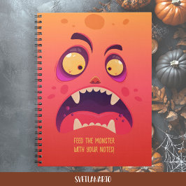 Funny Orange Monster Halloween Notebook Notitieboek
