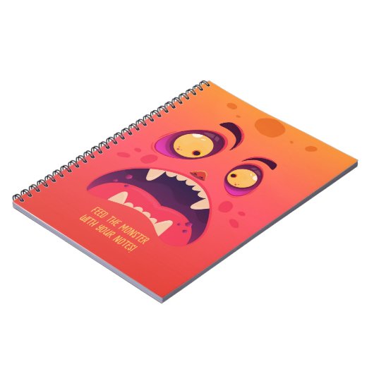 Funny Orange Monster Halloween Notebook Notitieboek (Linkerzijde)