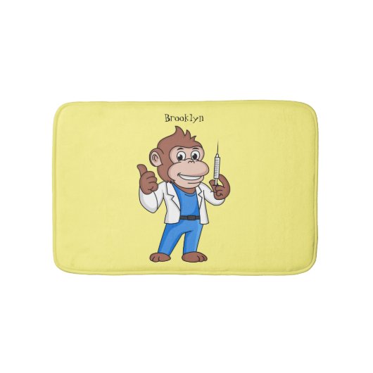 Funny orangutan ape cartoon dokter badmat (Voorkant)
