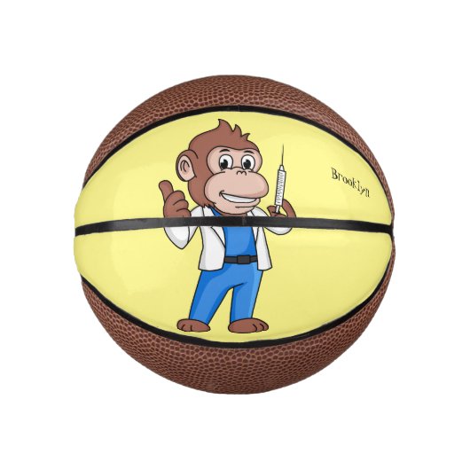 Funny orangutan ape cartoon dokter basketbal (Voorkant)